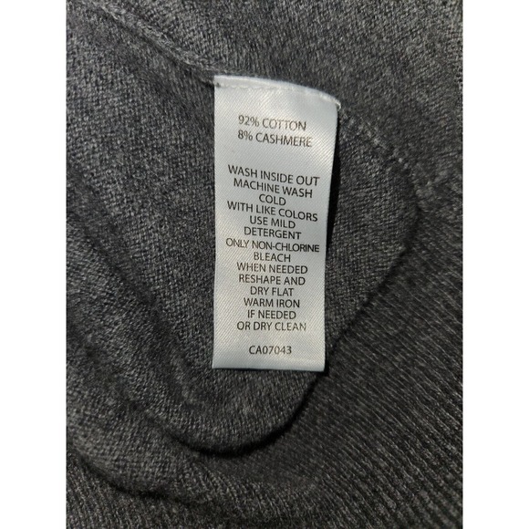 Sebastian Cooper V-Neck Sweater Men's Large Gray Diamond Print Cotton Cashmere - Picture 7 of 7